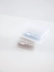 Haus Hana 1pc Frosted Storage Box, Transparent Stationery Organizer, Fit For Card Sleeves&Postcards, Desk Holder Back To School - White - View 2