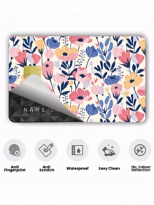 1pc Floral Credit Card Sticker Privacy Protection Card Skin, Flower Holiday Birthday Gift PVC Material Anti-Fingerprint Anti-Scratch Wear-Resistant Card Sleeve, Suitable For Men, Women, Couples, Small Chip Card, Bank Card Decoration Sticker, Credit Card, Transportation Card, Student Campus Card Personalized DIY - Type a - View 6