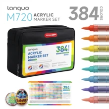Languo 9pcs/96colors/288colors Acrylic Painter Marker Pens Set 720 Blendable Multi Color Soft Brush Tip For Drawing Painting DIY Crafts, School Art Supplies Painting Class - Sets - View 2