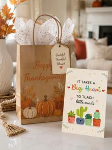 Kartu Ucapan Apresiasi Guru Hari Thanksgiving yang Lucu dengan Amplop, Menyenangkan dan Penuh Perhatian, Cocok untuk Diberikan Siswa dan Orang Tua kepada Guru pada Hari Guru, Awal Tahun Ajaran, Hari Thanksgiving, atau Akhir Semester. - Beraneka warna - View 7