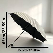條紋反向折疊手開雨傘，便攜式反向可折疊雨傘，適合戶外雨天使用 - 條紋反向雨傘 - 查看 4