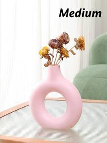 Round Plastic Vase Decor, Decorative Vase, Artistic Vase, Minimalist Living Room Ornament, Centerpiece, Tabletop Decoration. Suitable For Home Tabletop Display, Wedding Decor, Valentine's Day Decor And Other Wedding Decor. - Multicolor - View 9