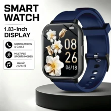 QAGSFLC 1 pieza Reloj inteligente deportivo unisex cómodo con correa de silicona, llamadas inalámbricas, podómetro, calorías, seguimiento de fitness, modo deportivo, control remoto de cámara, control de música, recordatorio de alarma, notificación de mensajes, reloj inteligente deportivo multifunción, adecuado como regalo de vacaciones - Multicolor - Ver 5