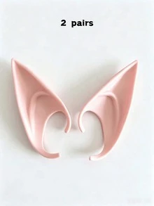 2 Pairs Fairy Ears, Soft Pointed Ears For Cosplay, Magic Makeup Ball Vampire Ears Costume Accessories, Suitable For Halloween/Christmas - A - View 15