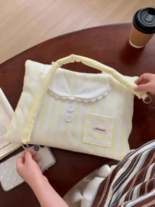 LifeHoHo Cute Laptop Bag, Striped Shirt Style, Compatible With MacBook 13/14 Inch, 10/11 Inch Tablet Storage Bag, 15/15.6 Inch Computer Shoulder Bag - View 10