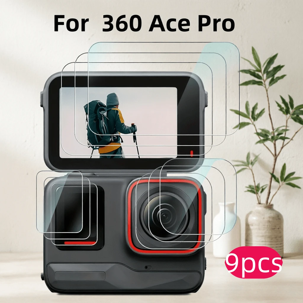 9件組專為 INSTA360 Acepro 相機螢幕與鏡頭保護設計,鏡頭膜為軟膜,具 9H 硬度等級、2.5D 防指紋技術,尺寸 2.63 英吋 - 查看 1