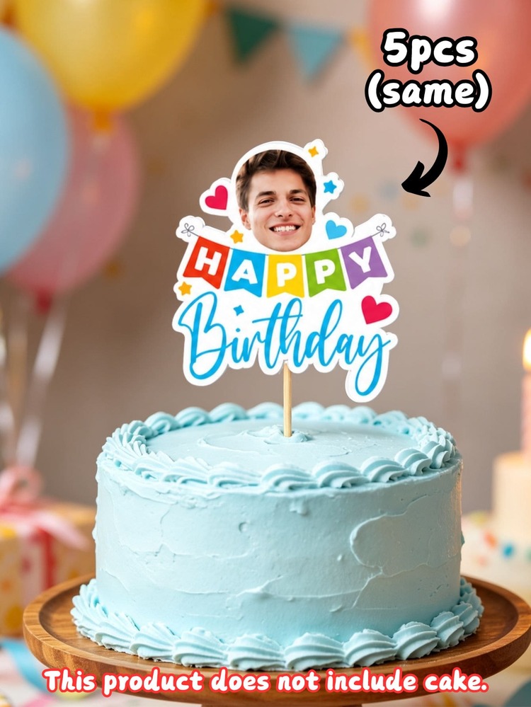 1/3/5/10 buah Hiasan Kue Wajah Foto Kustom yang Dipersonalisasi, Dekorasi Kue Foto Berbeda, Dekorasi Pesta Ulang Tahun, Ulang Tahun, Acara Menyambut Bayi, Pertemuan Keluarga, Liburan, Hiasan Makanan Penutup, Perlengkapan Pesta, Cocok untuk Rumah, Hadiah yang Dipersonalisasi, Hadiah Unik - Aneka Warna (Hiasan Kue 2) - View 10