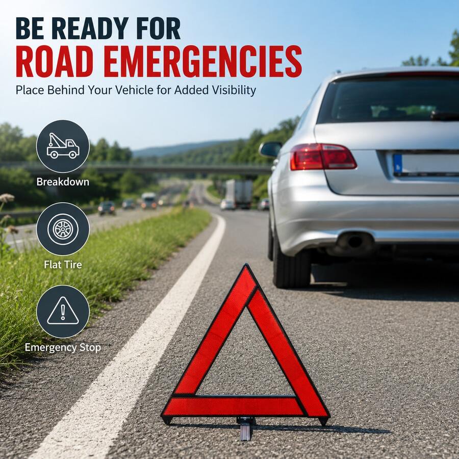 2pcs Car Triangle Warning Sign Set, Triangle Stand + Storage Box Kit, Road Warning Tool, Car Triangle Reflective Warning Sign, Car Breakdown Warning Sign, Essential Car Tool, Suitable For Various Car Models.