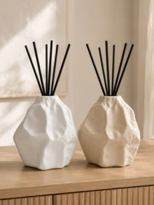 1pc Modern Art Diffuser Bottle, Dual Use Reed Diffuser & Aroma Stone Container, Multi Color Available, Creative Home Fragrance Decor Gift(PVC Material) - C - View 1