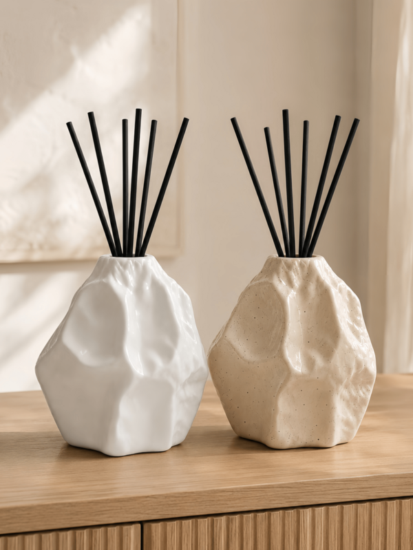 1 peça Garrafa Difusora de Arte Moderna, Difusor de Varetas de Uso Duplo & Recipiente para Pedra Aromática, Várias Cores Disponíveis, Decoração Criativa de Fragrância para Casa, Presente (Material PVC)