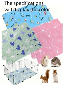 Wear-Resistant Washable Polyester Bottom Pad, Suitable For Hamsters, Rabbits, Guinea Pigs, Squirrels, Cats, Dogs And Reptiles - Durable Multi-Functional Washable Cage Mat, Cat And Dog Bedding, Fun Pattern Design, Fun Design. - A - View 2
