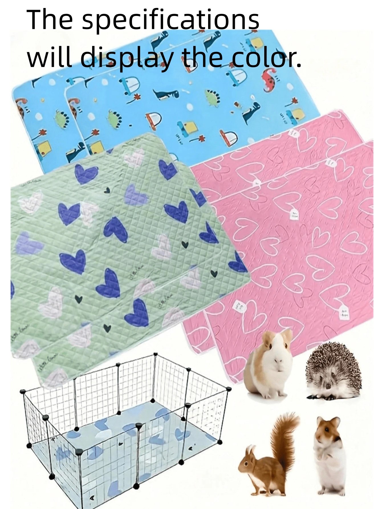 Wear-Resistant Washable Polyester Bottom Pad, Suitable For Hamsters, Rabbits, Guinea Pigs, Squirrels, Cats, Dogs And Reptiles - Durable Multi-Functional Washable Cage Mat, Cat And Dog Bedding, Fun Pattern Design, Fun Design.