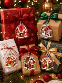 5/1pc-Christmas Snowy House Hanging Ornament, Christmas Cookie House Decorative Hanging Ornament, Gingerbread Man Decorative Hanging Ornament, Christmas Snowy Scene Decorative Hanging Ornament, Christmas Party Supplies, Christmas Home Decor Hanging Ornament, Christmas Tree Hanging Ornament, Acrylic Material, Christmas Tree Decorative Hanging Ornament, Christmas Party Supplies, Christmas Decoration, Suitable For Gift Decoration, Christmas Tree Decoration, Wreath Decoration, Wreath Decoration, Gift Wrapping Hanging Ornament, DIY Christmas Handmade Hanging Ornament, Etc. - Multicolor - View 3