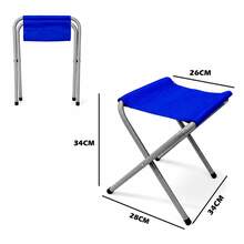 Banqueta Compacta Dobrável para Pescaria Viagens Eventos Filas e Áreas Externas - Azul - Visão 7