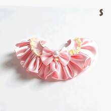 Princess Style Pink Satin Pearl Bib, Pink Ruffle Bib, Elegant Cat Elegant Dog, French Lace Bow Tie, Universal For Cats And Dogs - Multicolor - View 11