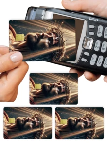 1pc Official Lord Credit Card Sticker Privacy Protection Card Skin, God Bless Holy Light Holiday Gift PVC Material Anti-Fingerprint Anti-Scratch Wear-Resistant Card Sleeve, Suitable For Men, Women, Couples, Small Chip Card, Bank Card Decoration Sticker, Credit Card, Transit Card, Student Campus Card Personalized DIY - Type a - View 11