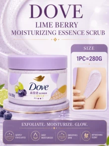 Dove Moisturizing Body Scrub, 280g Full Size, Lime Berry Scent, Long-Lasting Fragrance, Gentle Exfoliating Body Scrub, Moisturizes Dry And Rough Skin, Daily Skincare - Lime Berry Body Scrub - View 2
