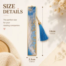 Custom Printed Gilded Gold Foil Epoxy Bookmark With Silk Tassel, Customizable Text As Reading Companion, Resin Marker For Teachers Students Classmates, Sweet Gift For Teacher's Day And Back-To-School Season - Quicksand Bookmark - View 10
