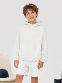Balabala Chaqueta cortavientos con capucha ligera y fina para niños y niñas, ropa de exterior empaquetable para verano - benbai - Ver 1