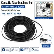 100/105/120Pcs Universal Cassette Recorder Drive Belts Mixed Sizes 26mm(1.02")-135mm(5.31") Elastic Rubber Belt For Walkman DVD Drive Repair - A - View 4