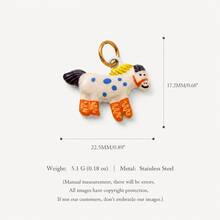 1pc New Anthropomorphic Animal Pendant, Exquisite Cute Style, 18k Gold PVD Plated 316 Stainless Steel Material, Waterproof And Fade-Resistant, Suitable For DIY Creative Necklace, Bracelet, Earring, Bag Chain, Keychain, Waterproof And Sweat-Resistant, Suitable For Daily Casual Wear - Multicolor - View 18