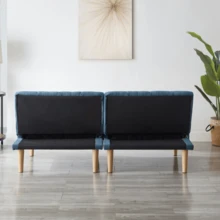 2-Sitzer Sofa Bed Frame 167CM - Convertible Sofa With Adjustable Backrest, Space Saving Bed For - 藍色 - 查看 7