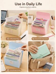 A6 13 Inner Pages Vertical Organ Pack Examination Paper Storage Sorting Multilayer File Folders With Classification Expansion Bag Paper Holder,Back To School,School Supplies,Holiday ,Holiday ,Cyber Monday - Multicolor - View 7