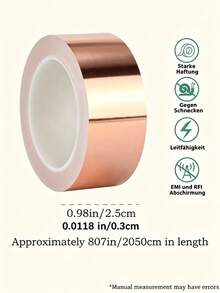 Conductive Copper Foil Tape, Effectively Repels Snails And Slugs, Suitable For All Seasons, Excellent Heat Resistance. Applicable For Electromagnetic Interference Shielding, Circuit Repair, Soldering, Gardening, DIY Crafts - Multicolor - View 9
