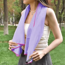 2 Pieces Taro Purple Quick-Drying Towel And Bath Towel Set, Double-Sided Velvet Microfiber Quick-Drying Swimming Beach Towel, Indoor Fitness Sports Sweat-Absorbing Towel, Outdoor Camping Travel Face Wash And Sweat Towel Plus Bath Towel Combination Set - Taro Purple - View 3