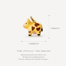 1pc New Anthropomorphic Animal Pendant, Exquisite Cute Style, 18k Gold PVD Plated 316 Stainless Steel Material, Waterproof And Fade-Resistant, Suitable For DIY Creative Necklace, Bracelet, Earring, Bag Chain, Keychain, Waterproof And Sweat-Resistant, Suitable For Daily Casual Wear - Multicolor - View 11