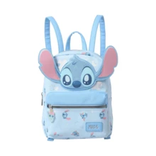 Miniso Cute Lilo & Stitch 3D Ear Mini Backpack, Light Blue Cartoon Print Small Backpack, Casual Daily Travel Shoulder Bag - A - View 5