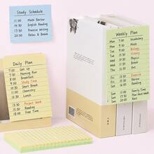 Conjunto de Notas Adesivas Coloridas, Blocos de Notas Pautados para Estudo, Escritório e Planejador, Notas Autoadesivas Removíveis, Notas de Papel em 4 Cores para Listas de Tarefas, Lembretes e Organização Diária, Temporada de Volta às Aulas - Tamanho Único - Visão 3