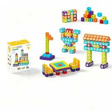 Number Recognition DIY Building Blocks Set, With Number Patterns To Assemble Houses, Towers, Tables And Chairs In Multiple Shapes, Logical Thinking And Fine Motor Skills. Suitable For Home Desktop Assembly, Kindergarten Craft Classes, Recess Educational Play, Christmas, Halloween, Birthday Party Children's Gifts. - Multicolor - View 12