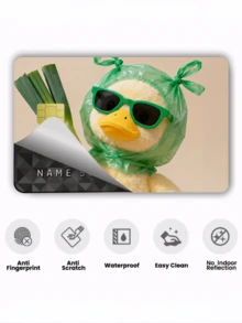 1pc Cute Duck Official Credit Card Sticker Privacy Protection Card Skin, Green Onion Duck Adorable Pet Holiday Birthday Gift PVC Material Anti-Fingerprint Anti-Scratch Wear-Resistant Card Sleeve Skin, Suitable For Men, Women, Couples, Small Chip Card, Bank Card Decoration Sticker, Credit Card, Transportation Card, Student Campus Card Personalized DIY - Type a - View 6