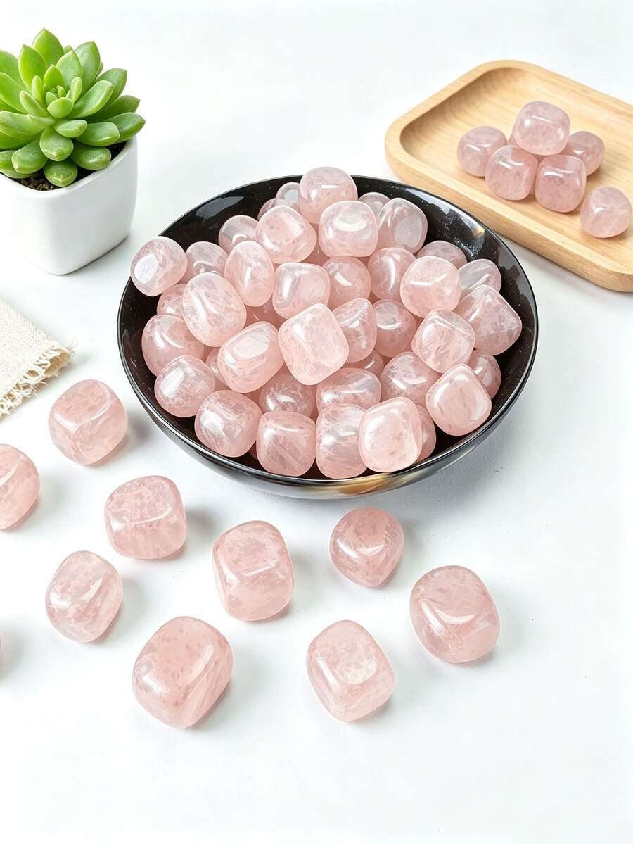 Natural Polished Tumbled Stones, Amethyst, Black Obsidian, Rose Quartz Healing Crystal Stones For Meditation,Home Decor,DIY Craft & Crystal Collection - Rose Quartz - View 1