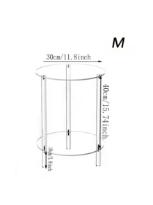 Transparent Acrylic Round Coffee Table, Living Room Side Table, Sofa Side Table, Double Layer, Triple Layer Storage Table, Modern Minimalist Transparent Table, Small Apartment Coffee Table - Transparent - View 13
