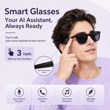 SENBONO New AI Translation Smart Audio Glasses - Hall Sensor One-Button Start, Wireless Call, Music Playback, Hands-Free Phone Calls, Camera Control, Wake-Up Voice Fashion Smart Glasses For Men And Women - View 6