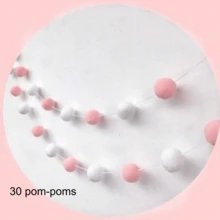 30pcs 2.5cm Colorful Pom Pom Garland, Holiday Atmosphere Decoration, Felt Ball Hanging Ornaments, Colorful Pom Pom String Pennant Flags For Birthday Party, Christmas - Colorful Pom-poms - View 16