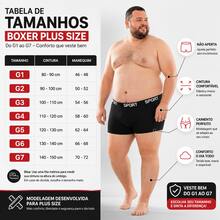 Cuecas boxer masculinas plus size em microfibra com tecido de elasticidade média, modelagem esportiva confortável e tecnologia  que absorve a umidade. - Multicolorido - Visão 7