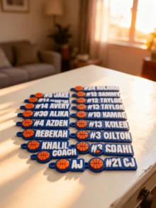 Gantungan Kunci Nama Basket Kustom | Hadiah Tim yang Dipersonalisasi | Hadiah Basket Remaja Berkualitas Tinggi | Label Tas - Gantungan Kunci Mulut Ikan Bola Basket C - View 5