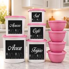Kit Potes Mantimentos  Peças Variadas +  Bowls Redondos Vasilhas Organizador de Cozinha - Visão 16