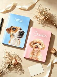 Custom Pet Watercolor Portrait Notebook, Personalized Modern Minimalist Notebook, Custom Pet Portrait Notebook, Personalised Watercolour Pet Journal, Personalised Photo Illustration Gift, Wedding Accessories, Holiday Essential, Wedding Gifts - Multicolor - View 3
