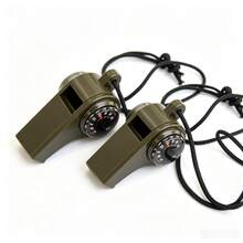 1 Multi-Functional Emergency Rescue Whistle With Compass, Outdoor Hiking Safety Tool - Multicolor - View 4