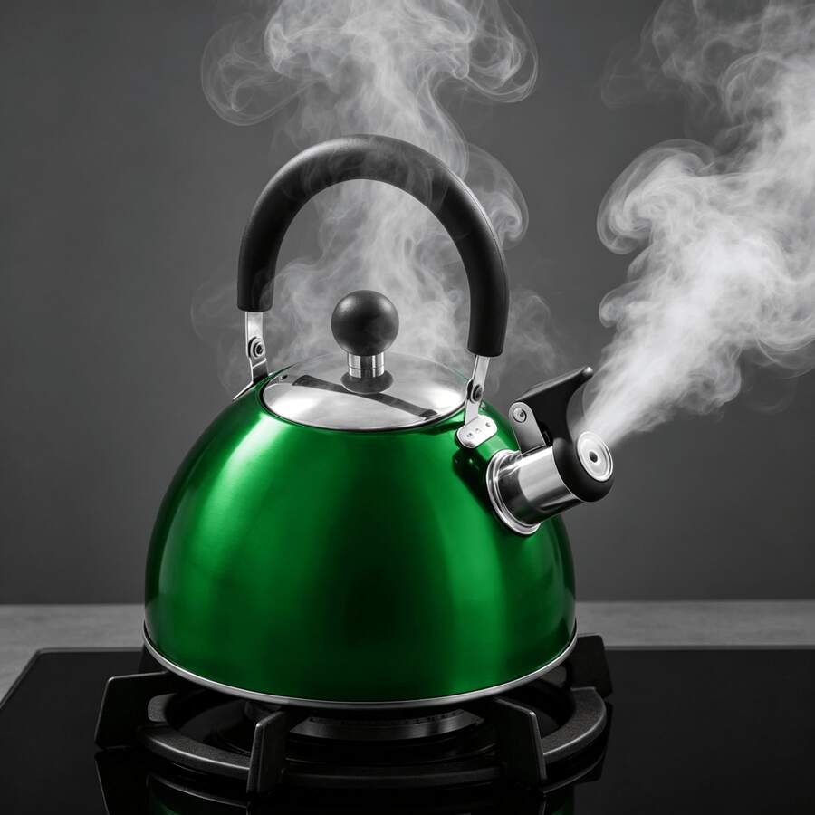 2.5L Whistling Kettle, Large Capacity, Stainless Steel, Whistle Alert, Design, Suitable For: Outdoor, Daily, Tea Pot - Multicolor - View 1