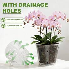 5pcs/4pcs/3pcs Transparent Orchid Pots With Base, 3"/4"/5"/6"/7" Plastic Multi-Size Flower Pots, Modern Plant Growing Pots, Premium Weatherproof Outdoor Rooting & Seedling Cultivation Pots, Includes Gardening Accessories, Suitable For Professional Gardening Tools, Drainage Hole Breathable Slotted Clear Plastic Orchid Planters For Indoor/Outdoor Plants And Orchids - A - View 8