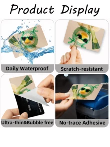 1pc Cute Duck Official Credit Card Sticker Privacy Protection Card Skin, Green Onion Duck Adorable Pet Holiday Birthday Gift PVC Material Anti-Fingerprint Anti-Scratch Wear-Resistant Card Sleeve Skin, Suitable For Men, Women, Couples, Small Chip Card, Bank Card Decoration Sticker, Credit Card, Transportation Card, Student Campus Card Personalized DIY - Type a - View 8