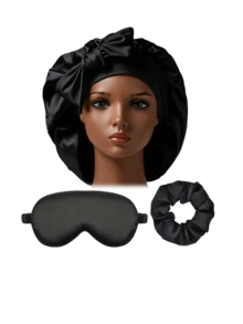 1/2/3/4/5 piezas Gorro de dormir de satén para mujer con lazo, gorro de dormir de seda, incluye antifaz y coletero de satén, set de cuidado del cabello, adecuado para la hora de dormir, viajes y uso diario en casa - Multicolor - Ver 17