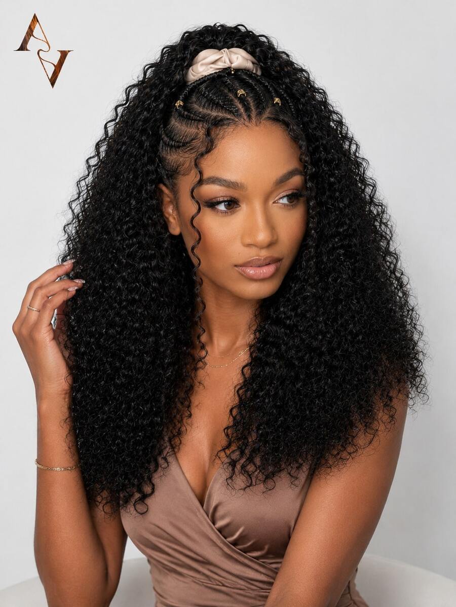 ARABELLA Ponytail Hair Extension Yaki Straight Air-Half Wig 100% Human Hair Lightweight Glueless Install Half Wig With Adjustable Drawstring No Shedding Easy Wearing Beginner Friendly - SNatural - View 1