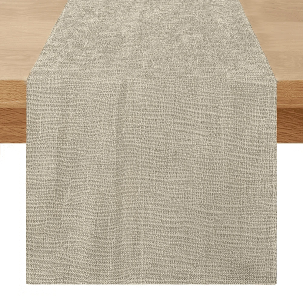 1pc Apricot Textured Printed Table Runner, Minimalist Style Polyester Fiber Long Strip, Waterproof Oil-Resistant Easy To Clean, Dining Table Cloth, Home Dining Table Holiday Party Decoration, All Season Use, Due To Lighting And Display Reasons, There May Be Slight Color Difference In The Actual Product - Apricot - View 1