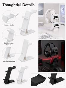3D Printed Game Controller & Headphone Stand, 2-In-1 Universal Desktop Stand, Compatible With Series X/S, Space-Saving Storage Rack For Gamers, Suitable For Bedroom, Gaming Room, Office, Perfect Birthday Gift For Boyfriend - Multicolor - View 11